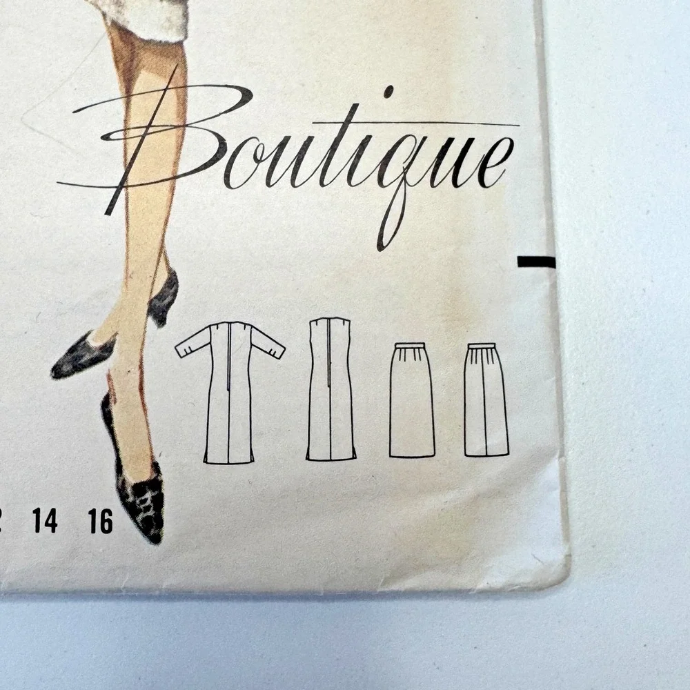 BUTTERICK 2763 Sewing Semi-fit Tunic & Skirt Pattern Sz 10 Boutique Cut 1950's‎